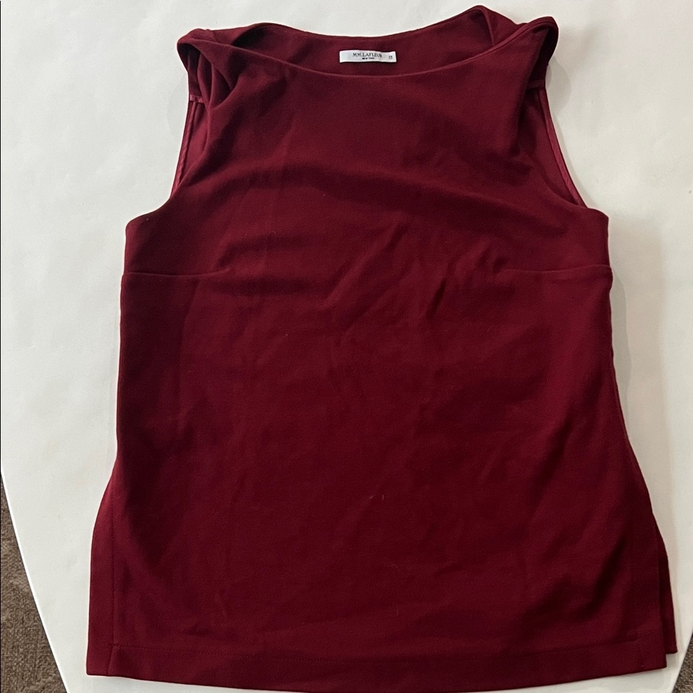 M.M. Lafleur Sadie 2.0 Maroon Red Classy Twist Shoulder Blouse Top XS - Picture 4 of 9